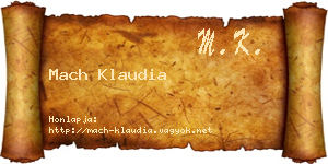 Mach Klaudia névjegykártya