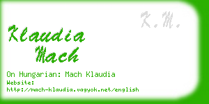 klaudia mach business card